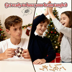 Brain Teaser Advent Calendar for Teens Adults Older Kid Seniors Family 24 Puzzles & Challenge Card, Christmas Countdown Calendar for Xmas Gathering Fun, Brain Challenges Games for Party