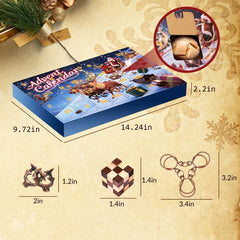 Brain Teaser Advent Calendar for Teens Adults Older Kid Seniors Family 24 Puzzles & Challenge Card, Christmas Countdown Calendar for Xmas Gathering Fun, Brain Challenges Games for Party