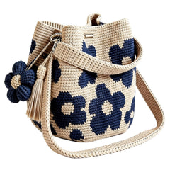 Handmade Crochet Flower Tote Bag for Women, Purse Boho Crochet Purse Crossbody Shoulder Beach Bag Daily Use Summer(Yellow)