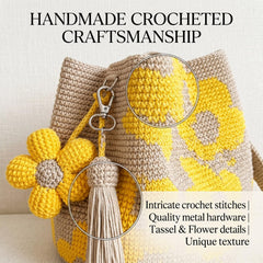 Handmade Crochet Flower Tote Bag for Women, Purse Boho Crochet Purse Crossbody Shoulder Beach Bag Daily Use Summer(Purple)
