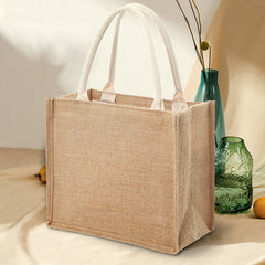 Medium-sized jute tote bag/shopping bag