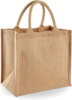 Medium-sized jute tote bag/shopping bag