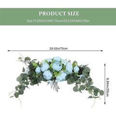 Wedding Arch Flowers, 30 Inch Rustic Artificial Floral Swag for Door Lintel, Green Leaves Rose Peony Sunflowers Table Centerpieces Home Decoration