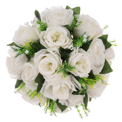 Flower Balls for Centerpieces - 2 Pcs Rose Balls Artificial Flowers, White Fake Flower Ball Kissing Ball, White Floral