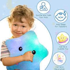 Sensory Toys for Kids with Autism,14" Twinkle Star Plush Pillow Light Up Toy,Autism Sensory Products,Kids Sleep Aid,Toddler Travel Toy,Birthday Xmas Gifts for Boys Girls Age 3-12 Blue