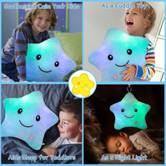 Sensory Toys for Kids with Autism,14" Twinkle Star Plush Pillow Light Up Toy,Autism Sensory Products,Kids Sleep Aid,Toddler Travel Toy,Birthday Xmas Gifts for Boys Girls Age 3-12 Blue