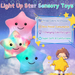 Sensory Toys for Kids with Autism,14" Twinkle Star Plush Pillow Light Up Toy,Autism Sensory Products,Kids Sleep Aid,Toddler Travel Toy,Birthday Xmas Gifts for Boys Girls Age 3-12 Blue