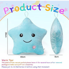 Sensory Toys for Kids with Autism,14" Twinkle Star Plush Pillow Light Up Toy,Autism Sensory Products,Kids Sleep Aid,Toddler Travel Toy,Birthday Xmas Gifts for Boys Girls Age 3-12 Blue