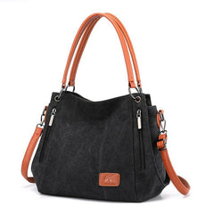 Large Shoulder Tote Bag Adjustable Crossbody Strap Black