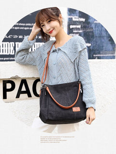 Large Shoulder Tote Bag Adjustable Crossbody Strap Black