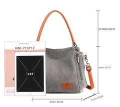 Large Shoulder Tote Bag Adjustable Crossbody Strap Black
