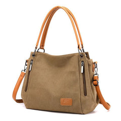 Large Shoulder Tote Bag Adjustable Crossbody Strap Brown