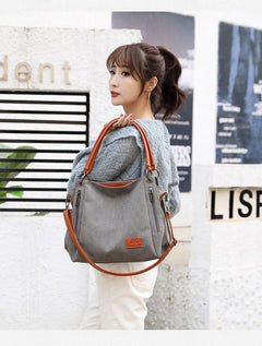 Large Shoulder Tote Bag Adjustable Crossbody Strap Brown