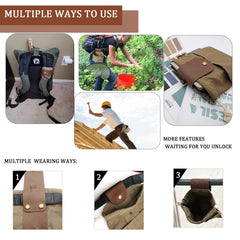 Foraging Pouch, Brown New Waterproof Version with 2 Small Pockets