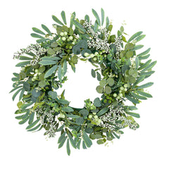 Spring Berry Wreath Forest Styled Artificial Leaves Rattan Decoration for Living Room