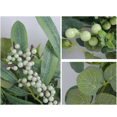 Spring Berry Wreath Forest Styled Artificial Leaves Rattan Decoration for Living Room