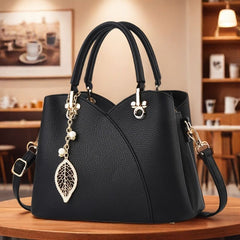 White Tote Bag Women'S Handbag Leaf Charm Bag Stylish Women'S Bag Designer Tote - White - Size 26-13-18