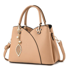 White Tote Bag Women'S Handbag Leaf Charm Bag Stylish Women'S Bag Designer Tote - White - Size 26-13-18