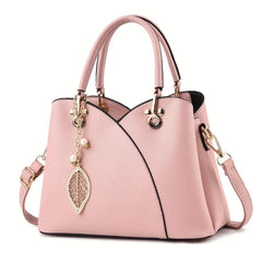 White Tote Bag Women'S Handbag Leaf Charm Bag Stylish Women'S Bag Designer Tote - White - Size 26-13-18