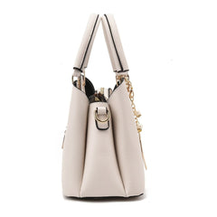 White Tote Bag Women'S Handbag Leaf Charm Bag Stylish Women'S Bag Designer Tote - White - Size 26-13-18