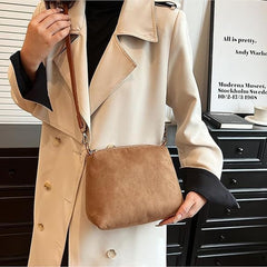 Women Suede Tote with Faux Lamb Wool Lined, Vintage Large Capacity Plush Shoulder Bag, for Work Travel Purse