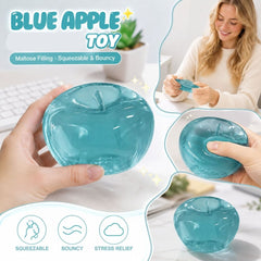 on Clearance Clear Jelly Apple Squishy Toy, With Integrated Clear Stem Malt Sugar Gummy Stress Ball, Transparent Fruit Squeeze Fidget for Kids Adults, Desk Decor Anxiety Relief Gift