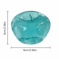 on Clearance Clear Jelly Apple Squishy Toy, With Integrated Clear Stem Malt Sugar Gummy Stress Ball, Transparent Fruit Squeeze Fidget for Kids Adults, Desk Decor Anxiety Relief Gift