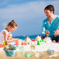 Beach Toys for Kids, Sand Toys Set Includes Collapsible Sand Bucket Shovel and Sand Rake Toys for Beach 11 PCS, Sandbox Toys Sandcastle Building Kit
