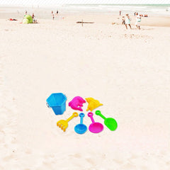 Beach Sand Toys Set for Kids - Bucket with Sifter, Shovel, Rake and 2 Animal Molds for Kids & Toddlers - Sand Buckets and Shovels for Kids, 7 Piece Beach Toy Set