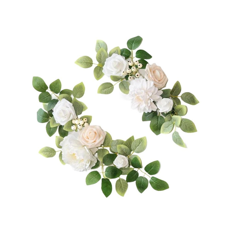 2Pcs Wedding Arch Flowers Artificial Flower Swag Modern Welcome Sign Decorations F