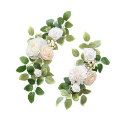 2Pcs Wedding Arch Flowers Artificial Flower Swag Modern Welcome Sign Decorations F