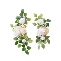 2Pcs Wedding Arch Flowers Artificial Flower Swag Modern Welcome Sign Decorations F