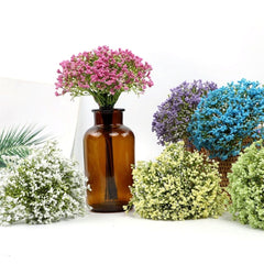 Artificial 12Pcs Babys Breath Artificial Flowers for Decoration Gypsophila Bouquet for Flower Arrangement Light