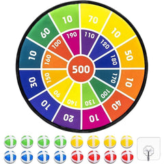 Kids Double-Sided Dartboard Set - Safe Board with 16 Sticky Balls - 28.3 Inches - Best Outdoor/Indoor Sports Family Party Game Gift for Boys, Girls, Children