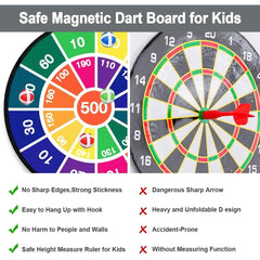 Kids Double-Sided Dartboard Set - Safe Board with 16 Sticky Balls - 28.3 Inches - Best Outdoor/Indoor Sports Family Party Game Gift for Boys, Girls, Children