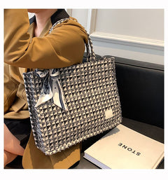 Women's Plaid Canvas Tote Bag for Women Canvas Crossbody Shoulder Bags Women Casual Canvas Tote Bag Handbag Purses
