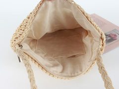 Women Small Straw Woven Cross-body Shoulder Bag Handbag Purse Women Small Straw Woven Cross-body Shoulder Bag Handbag Purse