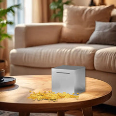 Piggy Bank for Adults, Stainless Steel Savings Bank, Must Break to Open Stainless Steel Saving Box, for Enforcing Savings Discipline and Goal-Oriented Saving