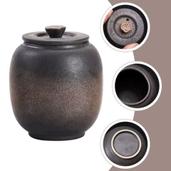 Ceramic Storage Jar Tea Lovers Gold Iron Glaze 1Pack