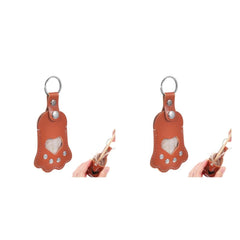 Pet Keepsake Keychain in Brown PU, Stylish Paw Design for Everyday Use