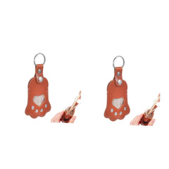 Pet Keepsake Keychain in Brown PU, Stylish Paw Design for Everyday Use