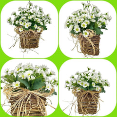 Basket Wreath with Bow Spring Porch Decor, Faux Hydrangea Wildflower Door Hanging, Year Round Welcome Sign for Home Entryway Wedding Easter Gift