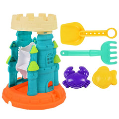 Sand Water Wheel Beach Toy Kids Beach Sandbox Play Set Outdoor Beach Sand Water Sifting Funnel Shovel Tool Kit For Boys Girls Beach Cup Holders Sand Easter Buckets with Handles Double Water Slide