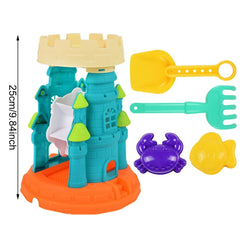 Sand Water Wheel Beach Toy Kids Beach Sandbox Play Set Outdoor Beach Sand Water Sifting Funnel Shovel Tool Kit For Boys Girls Beach Cup Holders Sand Easter Buckets with Handles Double Water Slide