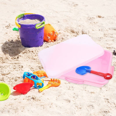 2-Pack Portable Sand Tray Storage Boxes with Dual-Purpose Sandbox Lids and Handles for Easy Carry, Assorted Colors