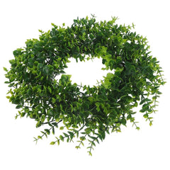 1Pc Decorative Green Boxwood Wreath Artificial Plant Gar for Home