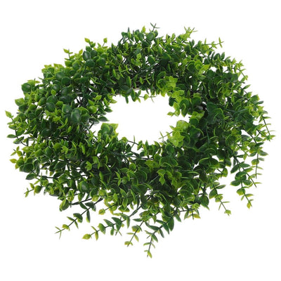 1Pc Decorative Green Boxwood Wreath Artificial Plant Gar for Home