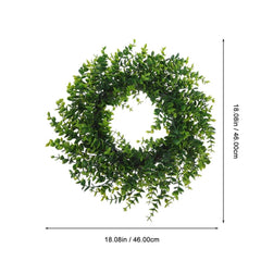 1Pc Decorative Green Boxwood Wreath Artificial Plant Gar for Home