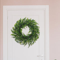 1Pc Decorative Green Boxwood Wreath Artificial Plant Gar for Home