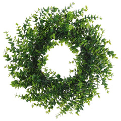 1Pc Decorative Green Boxwood Wreath Artificial Plant Gar for Home